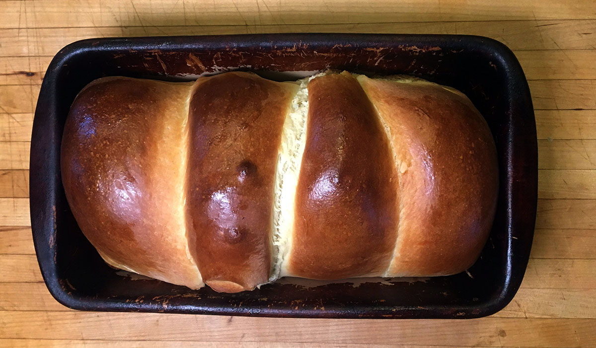 hokkaido milk bread out of the oven fresh